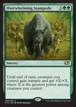 x1 Overwhelming Stampede R MTG Commander 2014 M/NM, English - Image 1