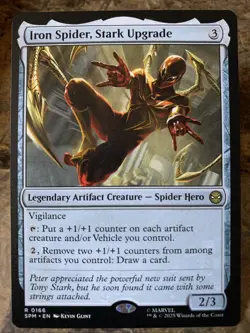 MTG TCG SpiderMan Iron Spider, Stark Upgrade 0166 Regular Rare - Image 1