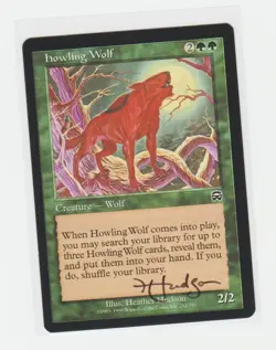 Magic the Gathering ~ Howling Wolf ~ Masques ~ M/NM ~ Signed By Artist #1 - Image 1