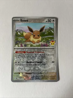 Prismatic Evolutions Eevee 074/131 Pokemon Day 2025 Reverse Cosmos Foil NM - Image 1