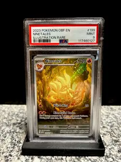 Pokemon SV03 Obsidian Flames Ninetales #199 Illustration Rare Holo PSA 9 - Image 1