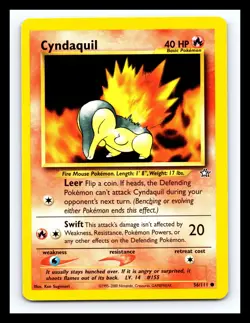💥 2000 Pokemon Neo Genesis Unlimited - CYNDAQUIL - Non Holo card # 56/111 - Image 1