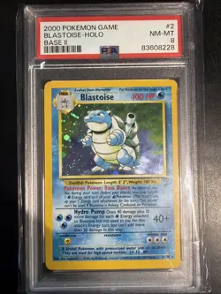 **PSA 8** BLASTOISE HOLO Pokemon TCG Base Set 2 Unlimited 2/130 Near Mint - Image 1