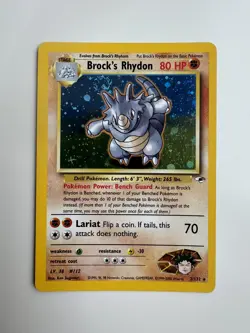 Pokemon TCG - Brock’s Rhydon 2/132 Gym Heroes Galaxy Swirl - Image 1
