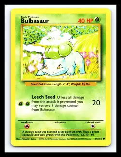💥 Bulbasaur | Pokemon TCG 1999 | (Base Set) Non Holo Vintage # 44/102 - Image 1