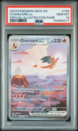 2023 POKEMON MEW EN-151 SPECIAL ILLUSTRATION RARE #199 CHARIZARD EX PSA 10 - Image 1