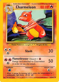 Charmeleon 24/102 Uncommon Base Set Pokemon LP - Image 1
