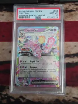 2025 POKEMON PRE EN-PRISMATIC EVOLUTIONS SURPRISE BOX EXCLUSIVE ESPEON EX PSA 10 - Image 1