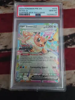 2025 Pokemon Prismatic Evolutions Surprise Box Exclusive Eevee EX #075 PSA 10 - Image 1