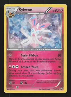 Pokemon TCG Sylveon 72/111 XY Furious Fists Cracked Ice Holo MP/HP - Image 1