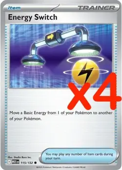 4x Energy Switch 115/132 Mega Evolution Pokemon Playset x4 - Image 1