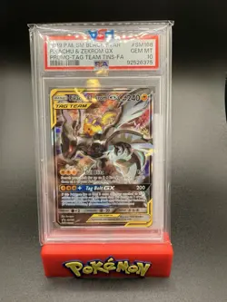 2019 POKEMON SM BLACK STAR PROMO #SM168 FULL ART/PIKACHU & ZEKROM GX PSA 10 - Image 1