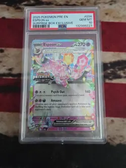 2025 POKEMON PRE EN-PRISMATIC EVOLUTIONS SURPRISE BOX EXCLUSIVE ESPEON EX PSA 10 - Image 1