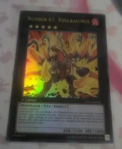 Number 61: Volcasaurus ZTIN-EN002 2013 ZEXAL Collection Tin 1st Edition - Image 1