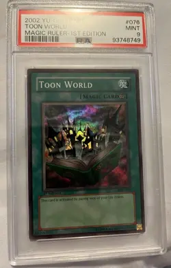Yu-Gi-Oh! Toon World 1st Edition Super Rare PSA 9 MINT MRL-EN076 - Image 1