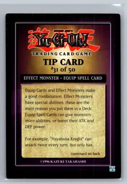 1996 Yu-Gi-Oh! TCG #31 Tip Card - VG - Image 1