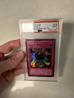 2003 LON 018 Mask of Restrict 1st Edition Ultra Rare Yu-Gi-Oh! PSA 9 - Image 5