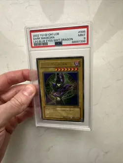 Yugioh! PSA 9 2002 Dark Magician LOB-005 Ultra Rare Unlimited OG - Image 3