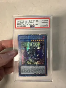2022 Yu-Gi-Oh! Illusion of Chaos BACH-EN034 Starlight Rare PSA 10 GEM MINT - Image 1