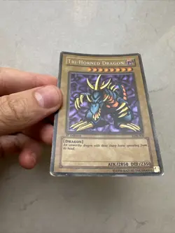 Yugioh Tri Horned Dragon LOB-000 Secret Rare 1st Edition North American Wavy - Image 2