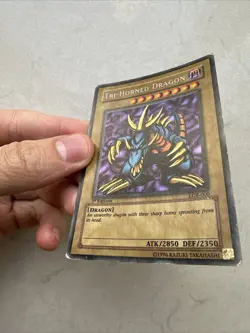 Yugioh Tri Horned Dragon LOB-000 Secret Rare 1st Edition North American Wavy - Image 3