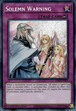 Solemn Warning - Secret Rare 1st Edition RA02-EN078 - NM - YuGiOh - Image 1