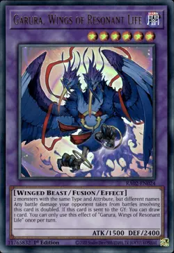 Garura, Wings Of Resonant Life - Ultra Rare 1st Edition RA02-EN024 - NM - YuGiOh - Image 1