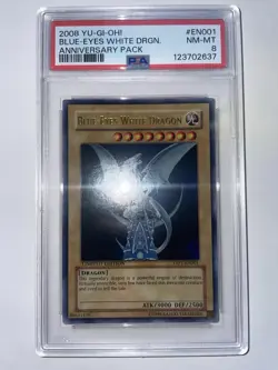 Blue-Eyes White Dragon YAP1-EN001 Ultra Rare PSA 8 NM-MT Yugioh - Image 1