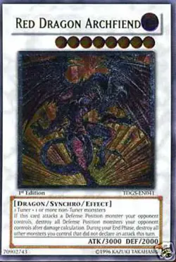Red Dragon Archfiend - TDGS-EN041 - Ultimate Rare - 1st Edition Lightly Played - - Image 1