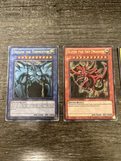Yugioh! Dragon of Ra, Obelisk, Slifer LC01 3-Card Egyptian God Set Ultra LP - Image 2