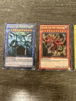 Yugioh! Dragon of Ra, Obelisk, Slifer LC01 3-Card Egyptian God Set Ultra NM - Image 2