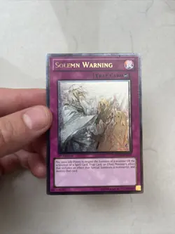1st Edition Solemn Warning Ultimate Rare DREV-EN077 Yugioh - Image 1