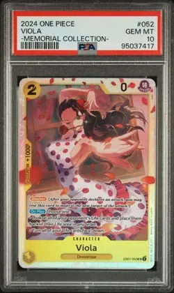 2024 One Piece Extra Booster -Memorial Collection- #052 Viola PSA 10 - Image 1