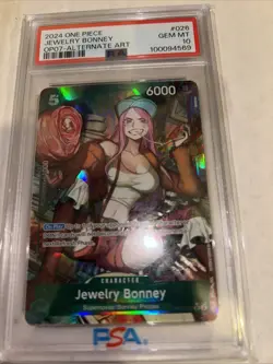 2025 One Piece TCG JEWELRY BONNEY Alt Art PSA 10 English OP07-026 - Image 1