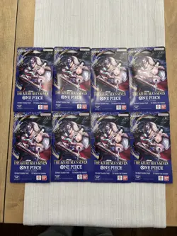 One Piece OP14 THE AZURE SEA’S SEVEN Sleeved Booster Packs Lot Of 8 - Image 1