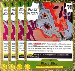 One Piece TCG - 4er Playset - OP07-116 Blaze Slice R/EN/NM - Image 1