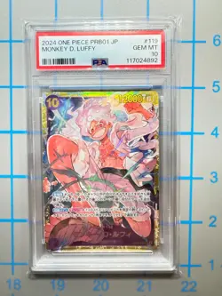 one piece japanese monkey d.luffy op05-119 psa 10 - Image 1