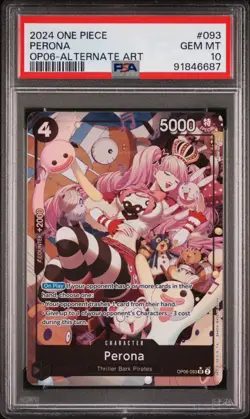 One Piece 2024 OP06 Wings of the Captain Perona Alternate Art #093 PSA 10 - Image 1