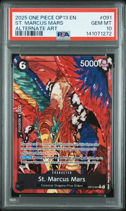 2025 ONE PIECE OP13-CARRYING ON HIS WILL ALTERNATE ART ST. MARCUS MARS PSA 10 - Image 1