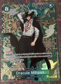 One Piece TCG OP12-030 Dracule Mihawk Special Print SP OP14 AA Card Game CCG ENG - Image 1