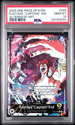 2025 ONE PIECE OP10-ROYAL BLOOD ALTERNATE ART #099 EUSTASS "CAPTAIN" KID PSA 10 - Image 1