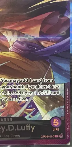One Piece CCG - Monkey D Luffy OP05-060 Foil Leader Promo Card Sound Loader - Image 5