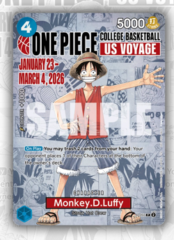 One Piece Monkey D. Luffy -US College Basketball 2026 Promo Card- PRESALE - Image 1