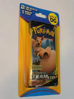 Pokemon Team Up Dollar General 2 Mini Booster Packs + Bonus Card Sun & Moon NEW - Image 2