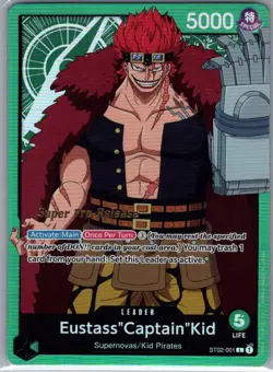 Eustass"Captain"Kid ST02-001 English Super Pre-Release - One Piece Card - NM - Image 1