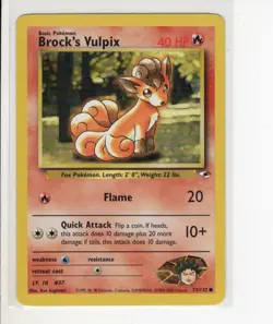GYM HEROE'S SET BROCK'S VULPIX POKEMON CARD 73/132 EX/NM - Image 1