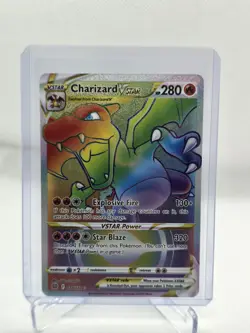 Pokemon TCG Charizard VSTAR Rainbow Secret Rare Card Brilliant Stars 174/172 NM - Image 3