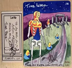 MTG Time Walk Regular Mtg Card Back Sketch Art Amy WEBER Magic - Image 1