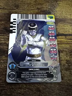 Power Rangers Action Card Game ACG Silver Space Ranger 4-087 Card Zhane NM Foil - Image 1