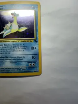 Pokemon TCG Lapras Fossil Holo Unlimited Rare Card 10/62 Vintage - Image 3